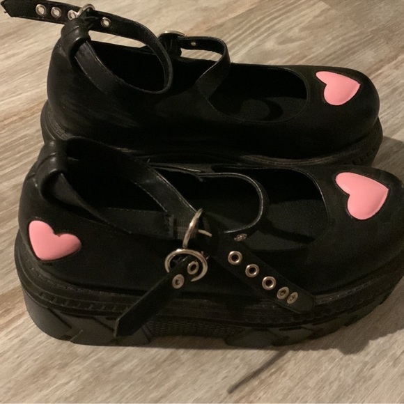 ASOS KOl A Warriors Heart chunky mary janes in black UK 5/38 preowned - Picture 9 of 16